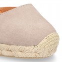 Suede leather espadrille shoes Valenciana style.