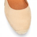 Suede leather espadrille shoes Valenciana style.