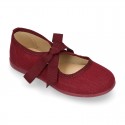 Cotton canvas Ballet flat shoes angel style with ties closure.