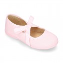 Cotton canvas Ballet flat shoes angel style with ties closure.