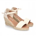 Cotton canvas women wedge espadrille shoes with SANDAL style.