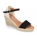 Cotton canvas women wedge espadrille shoes with SANDAL style.