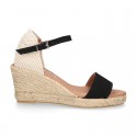 Cotton canvas women wedge espadrille shoes with SANDAL style.