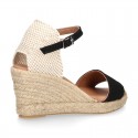 Cotton canvas women wedge espadrille shoes with SANDAL style.