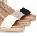 Cotton canvas women wedge espadrille shoes with SANDAL style.