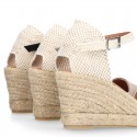 Cotton canvas women wedge espadrille shoes with SANDAL style.