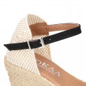 Cotton canvas women wedge espadrille shoes with SANDAL style.