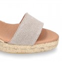 Cotton canvas women wedge espadrille shoes with SANDAL style.