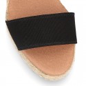 Cotton canvas women wedge espadrille shoes with SANDAL style.