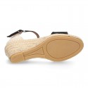 Cotton canvas women wedge espadrille shoes with SANDAL style.