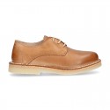 COWHIDE color nappa leather Laces up shoes for kids.