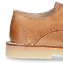 COWHIDE color nappa leather Laces up shoes for kids.