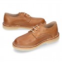 COWHIDE color nappa leather Laces up shoes for kids.
