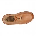 COWHIDE color nappa leather Laces up shoes for kids.