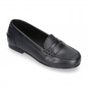 Classic school GIRL Moccasin shoes in Boxcalf Nappa leather.