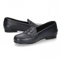 Classic school GIRL Moccasin shoes in Boxcalf Nappa leather.