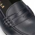 Classic school GIRL Moccasin shoes in Boxcalf Nappa leather.