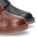 Nappa leather kids Safari boots laceless.