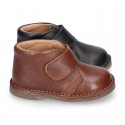 Nappa leather kids Safari boots laceless.