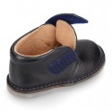 Nappa leather kids Safari boots laceless.