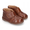 Nappa leather kids Safari boots laceless.