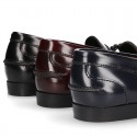 Classic school GIRL Moccasin shoes with tassels in Antik leather.