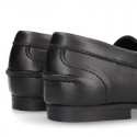 Classic school GIRL Moccasin shoes with tassels and fringed design in Nappa leather.