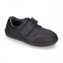 School Washable Nappa leather kids Blucher shoes laceless.