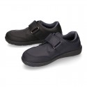 School Washable Nappa leather kids Blucher shoes laceless.