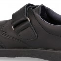 School Washable Nappa leather kids Blucher shoes laceless.