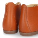 Cowhide color Nappa leather ankle boot shoes with thinner shape with shoelaces.