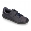 Washable Nappa leather OKAA school shoes with elastic laces.