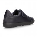 Washable Nappa leather OKAA school shoes with elastic laces.