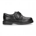 Nappa leather School shoes Blucher style laceless.