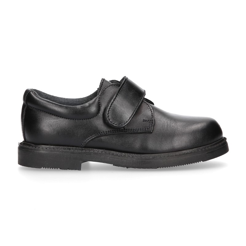 Nappa leather School shoes Blucher style laceless. D063 | OkaaSpain