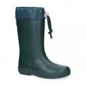 School rain boot shoes with adjustable neck.