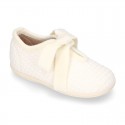 SQUARE design fall-winter canvas home shoes little ANGEL style with Velvet laces.