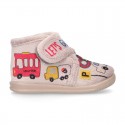 Little kids CARS design wool cotton home bootie shoes laceless.