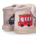 Little kids CARS design wool cotton home bootie shoes laceless.