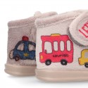 Little kids CARS design wool cotton home bootie shoes laceless.