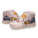 Little kids CARS design wool cotton home bootie shoes laceless.