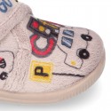 Little kids CARS design wool cotton home bootie shoes laceless.