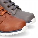 EXTRA SOFT Nappa leather kids ankle boots mountain style to dress.