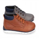 EXTRA SOFT Nappa leather kids ankle boots mountain style to dress.