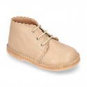 EXTRA SOFT Nappa leather Kids Safari Boots with waves design.