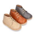 EXTRA SOFT Nappa leather Kids Safari Boots with waves design.