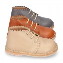 EXTRA SOFT Nappa leather Kids Safari Boots with waves design.