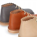 EXTRA SOFT Nappa leather Kids Safari Boots with waves design.