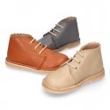 EXTRA SOFT Nappa leather Kids Safari Boots with waves design.