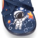 Little kids SPACE ROCKETS design wool cotton home bootie shoes laceless.